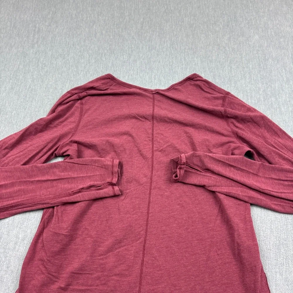 Lululemon Shirt‎ Womens 8 Maroon Yogini 5 Year Long Sleeve Tee Athletic Yoga Gym - Picture 8 of 10